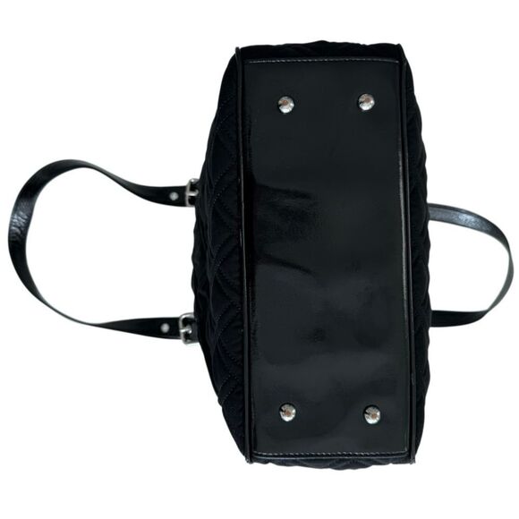 Vera Bradley Black Quilted Zippered Rectangular Bag / Commuter Tote /  Purse - Picture 4 of 16